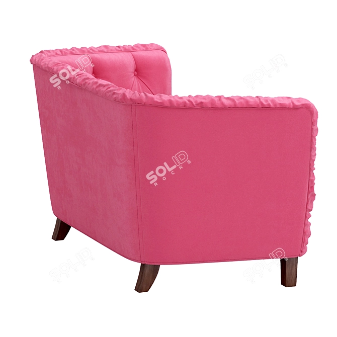 Pretty Pink Velvet Sofa 3D model image 3