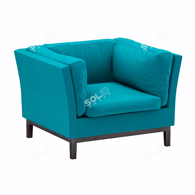 Luxury Turquoise Velvet Sofa 3D model image 1