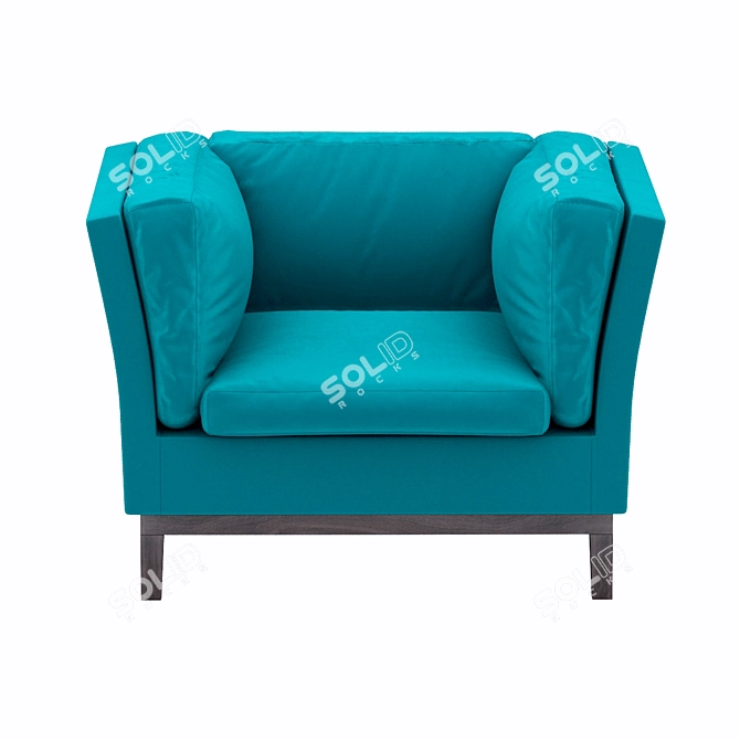 Luxury Turquoise Velvet Sofa 3D model image 2