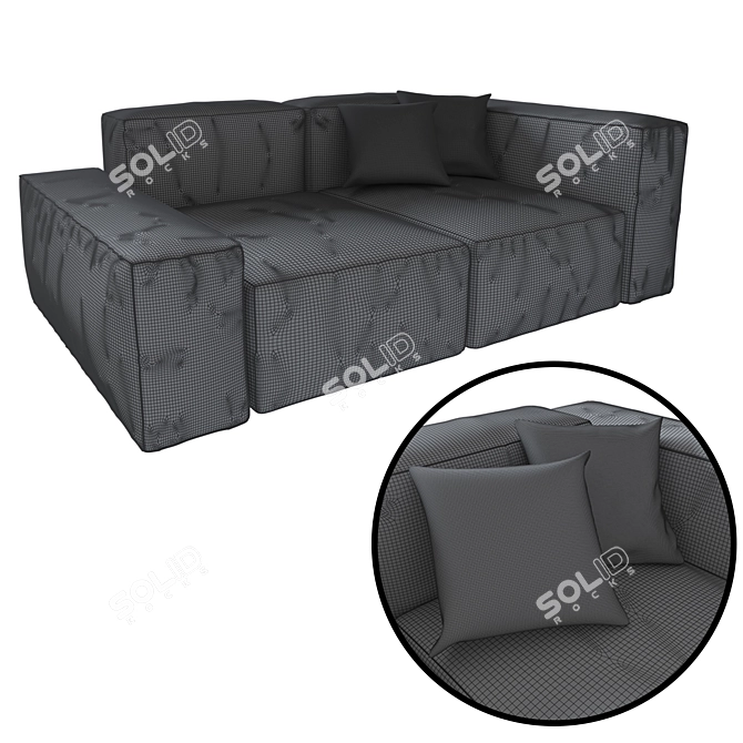 NEOWALL Sofa: Modern Elegance in Gray 3D model image 5
