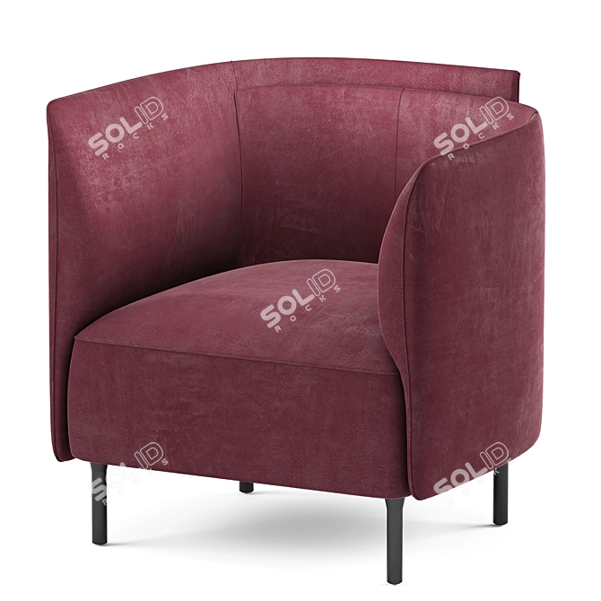 Elegant Hemicycle Armchair 3D model image 2