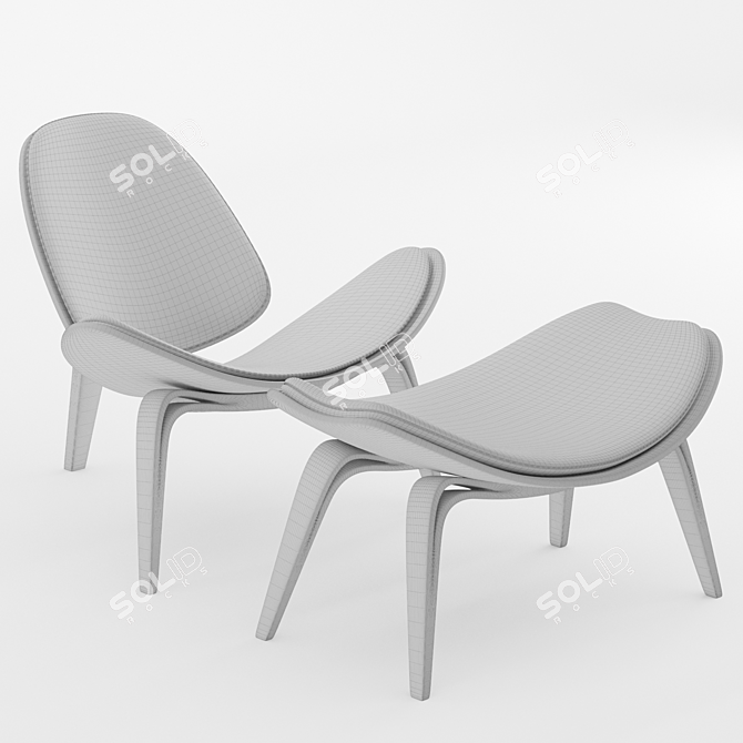 Elegant Shell Chair: Modern Comfort 3D model image 10