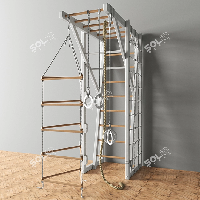 Versatile K-Ladder: Rope, Rings, and Suspended Ladder 3D model image 2