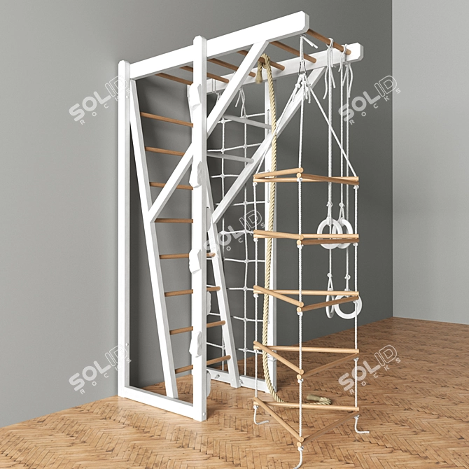 Versatile K-Ladder: Rope, Rings, and Suspended Ladder 3D model image 3