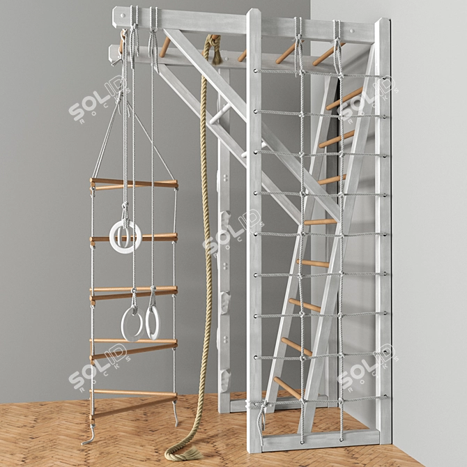 Versatile K-Ladder: Rope, Rings, and Suspended Ladder 3D model image 4