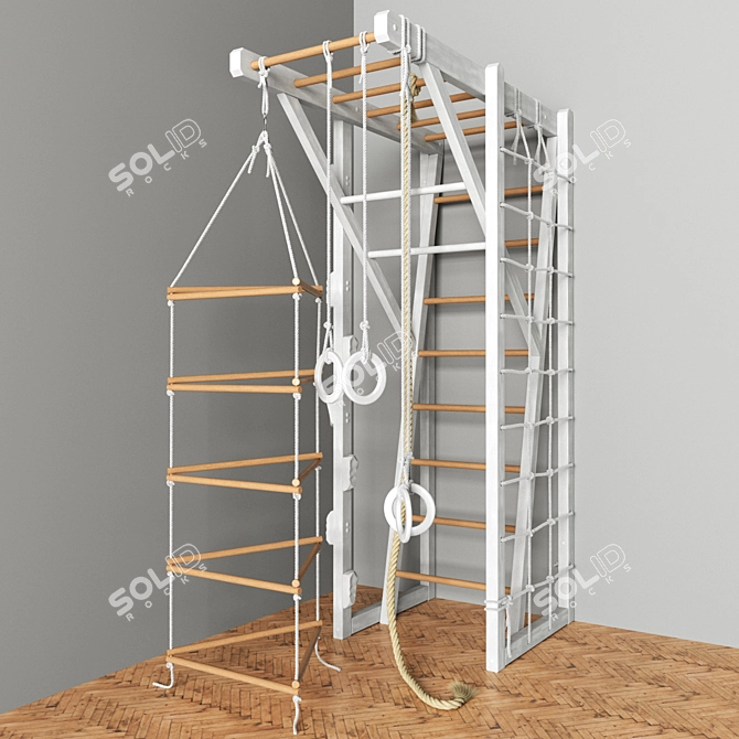 Versatile K-Ladder: Rope, Rings, and Suspended Ladder 3D model image 6