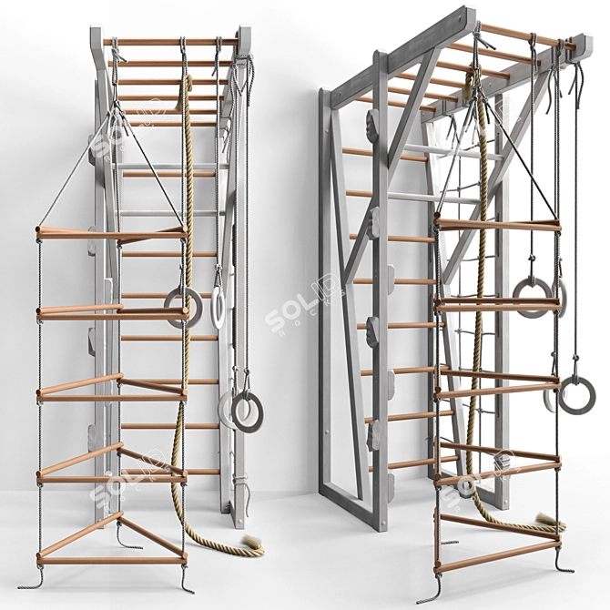 Versatile K-Ladder: Rope, Rings, and Suspended Ladder 3D model image 8