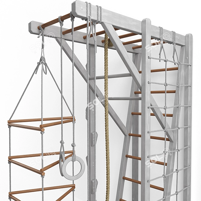 Versatile K-Ladder: Rope, Rings, and Suspended Ladder 3D model image 11