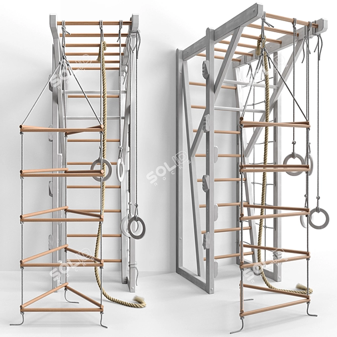 Versatile K-Ladder: Rope, Rings, and Suspended Ladder 3D model image 13