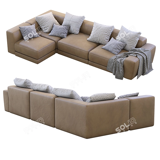 Pasha Leather Sofa: Timeless Elegance by Jesse 3D model image 3