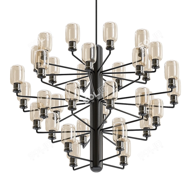 Elegant AMP Chandelier for Exceptional Lighting 3D model image 1
