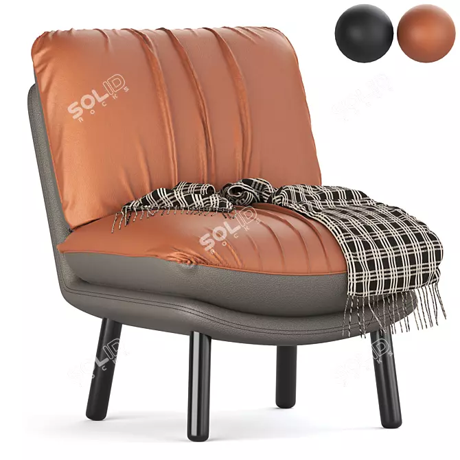 Zuiver Vintage Brown Accent Chair 3D model image 2