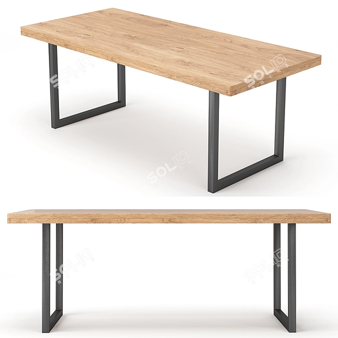 Modern Pin Dining Table Set 3D model image 4