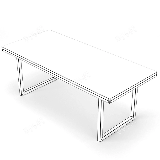 Modern Pin Dining Table Set 3D model image 6