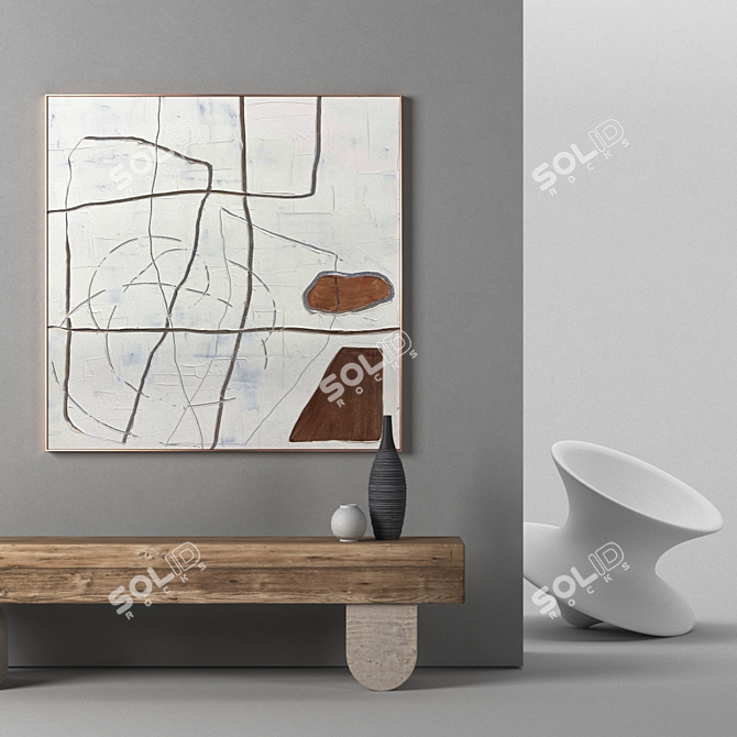 Abstract Duo: Frames 1300x1300 mm 3D model image 3