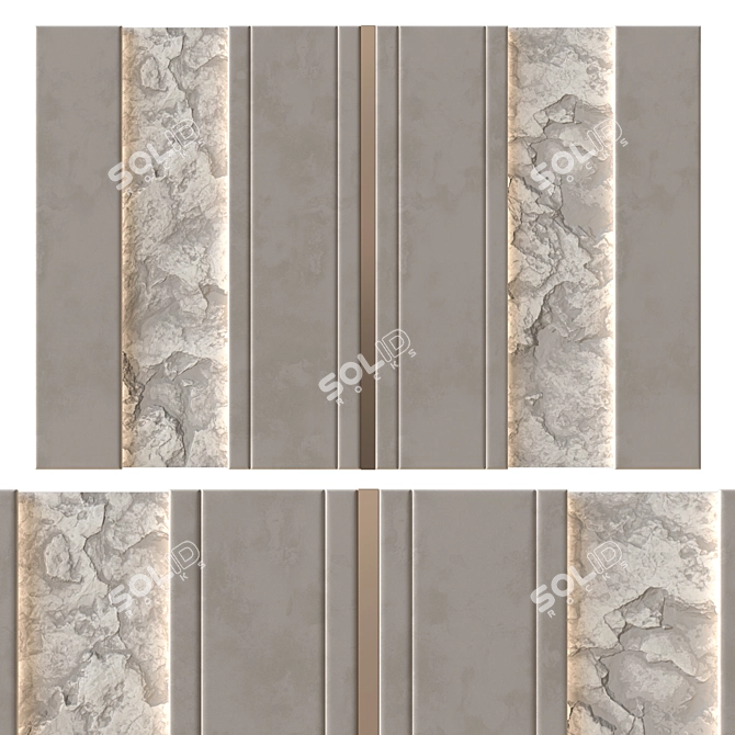 Stone Wall Panel 3D model image 1