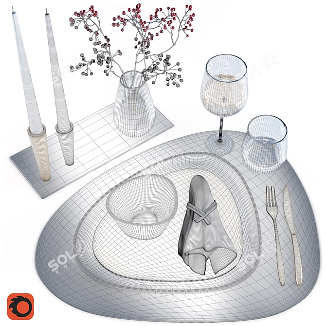 LIND DNA Table Decor Set 3D model image 3