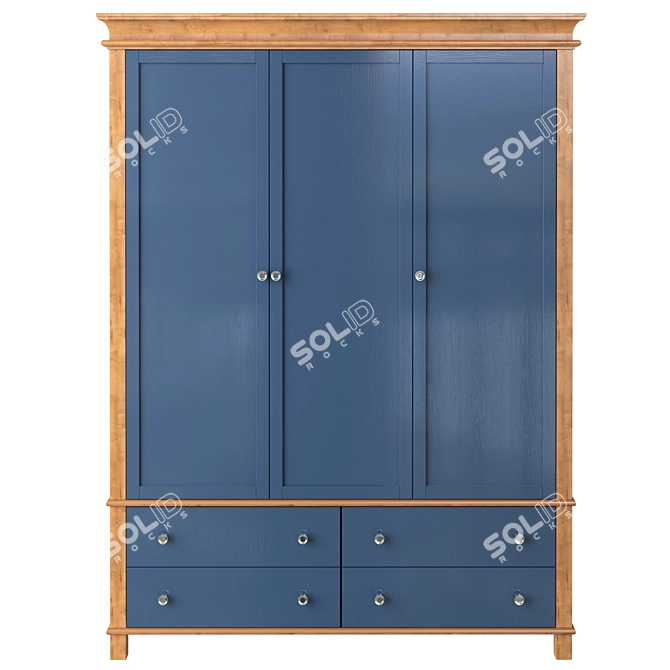 Jules Verne Classic Three-Door Wardrobe 3D model image 2