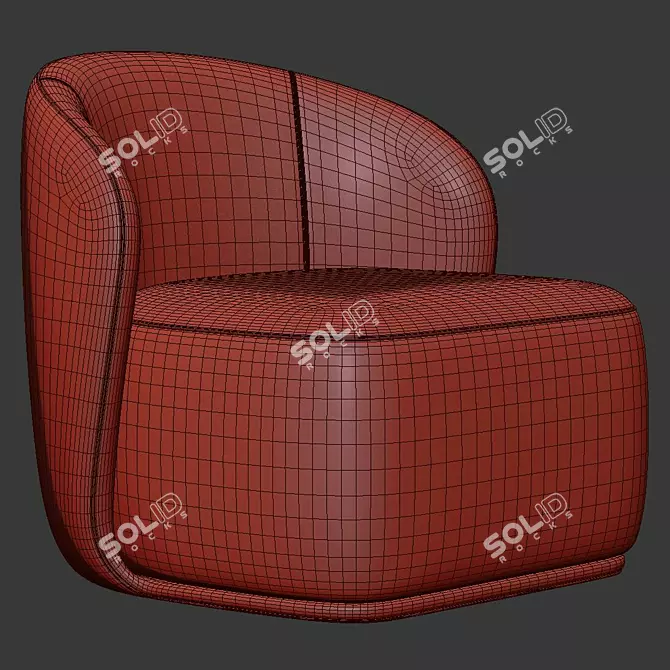 Title: Elegant Pipe Lounge Chair 3D model image 5