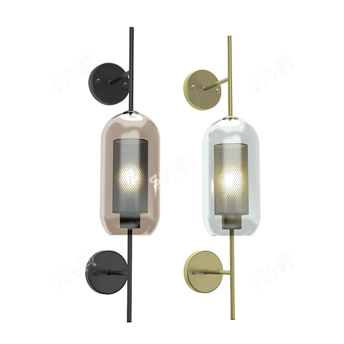 Modern New York Cylinder Wall Light 3D model image 1