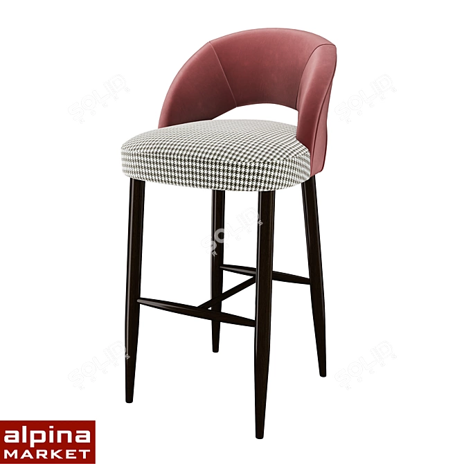 Acorus Upholstered Bar Chair - Stylish and Comfortable 3D model image 5