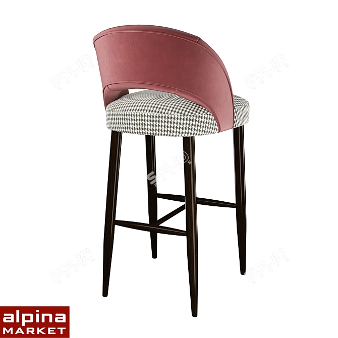 Acorus Upholstered Bar Chair - Stylish and Comfortable 3D model image 6