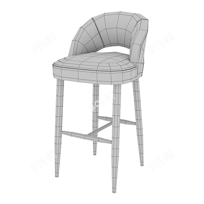 Acorus Upholstered Bar Chair - Stylish and Comfortable 3D model image 7