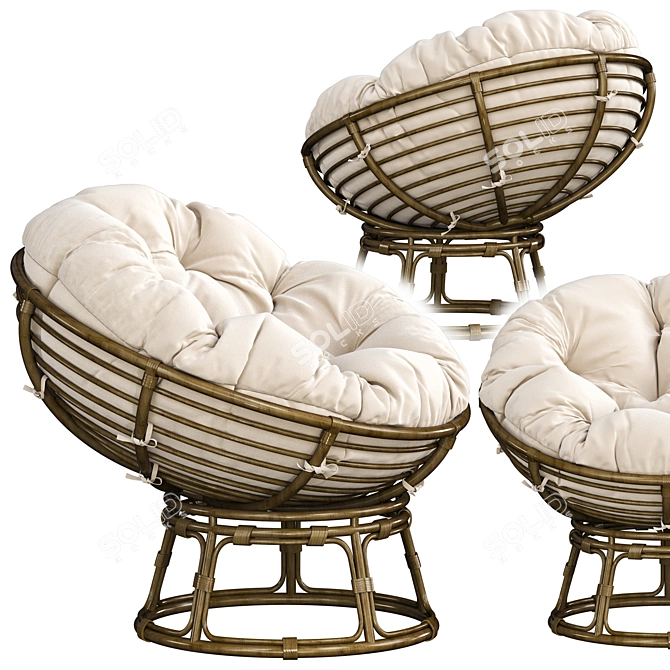 Naturel PAPASAN Chaise Lounge 3D model image 2