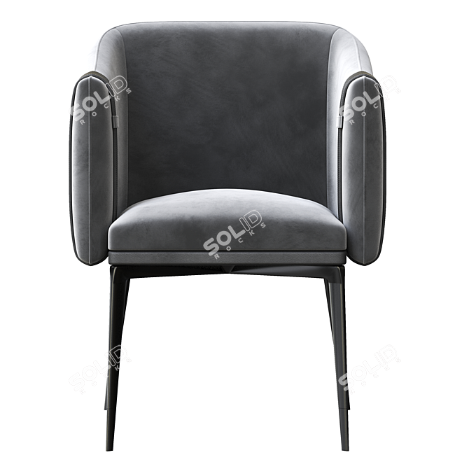 Elegant Carter Dining Armchair 3D model image 2