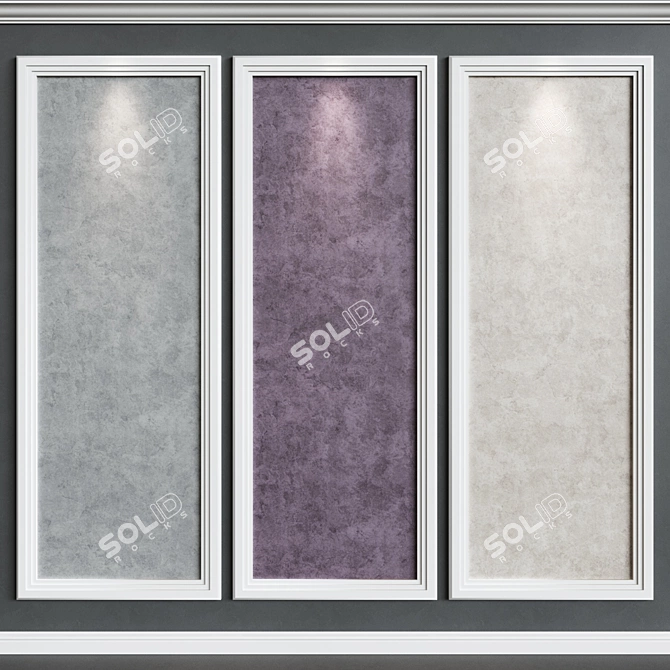 Elegant Decorative Plaster Moulding 3D model image 1