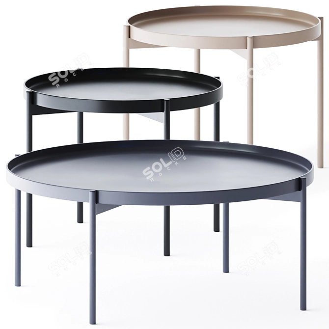 Sleek Scandi Salto Coffee Tables 3D model image 1