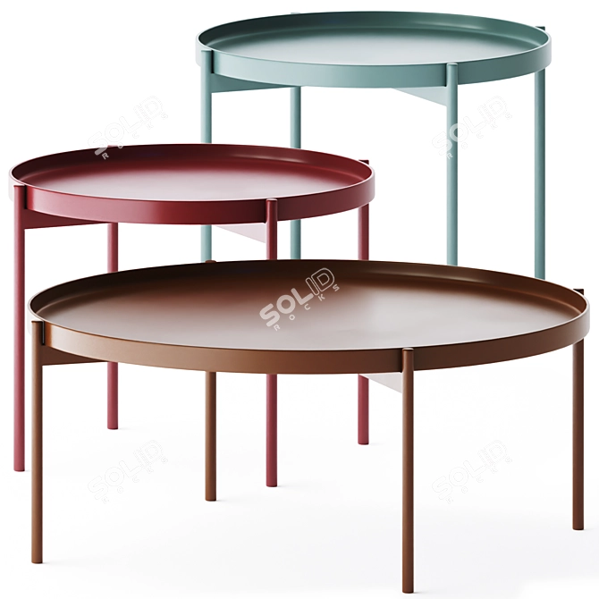 Sleek Scandi Salto Coffee Tables 3D model image 2