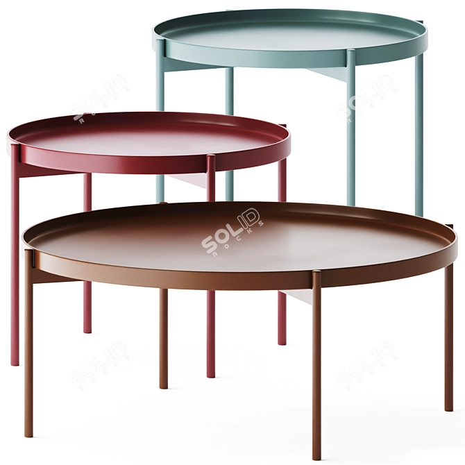 Sleek Scandi Salto Coffee Tables 3D model image 5