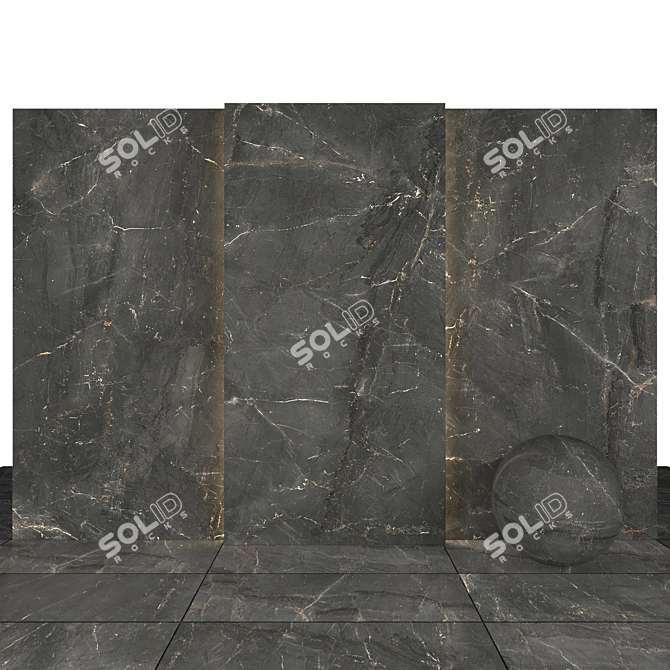 Precious Gray Marble Slabs 3D model image 1