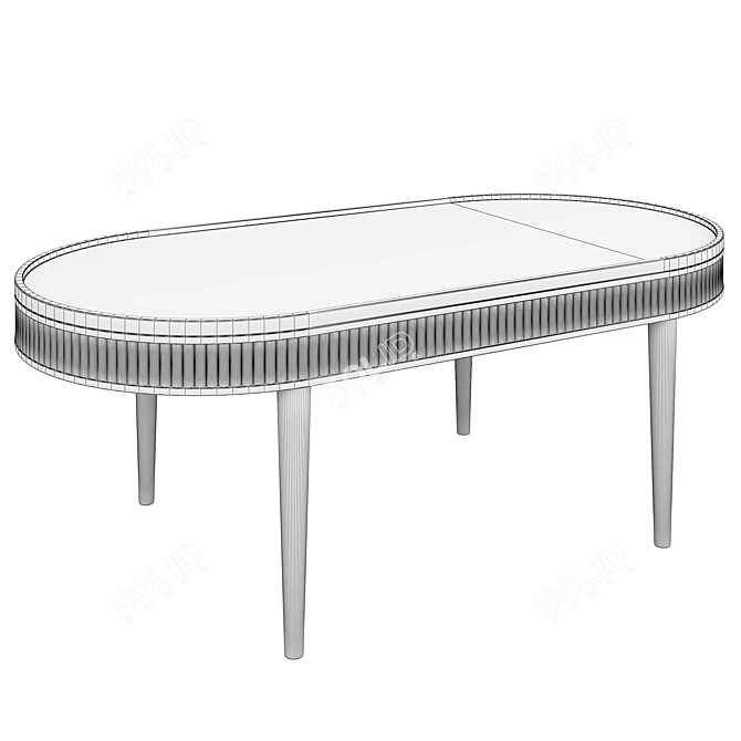 Elegant Oval Kam Ce Kam Coffee Table 3D model image 4