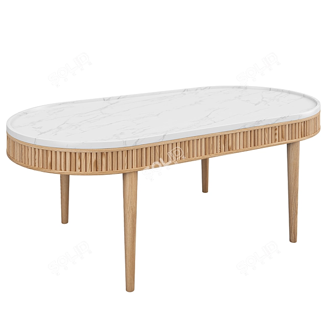 Elegant Oval Kam Ce Kam Coffee Table 3D model image 5