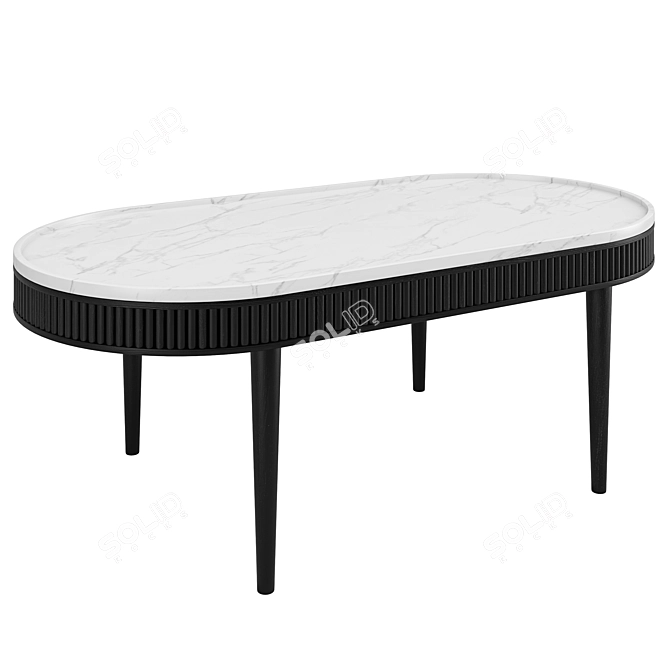 Elegant Oval Kam Ce Kam Coffee Table 3D model image 6