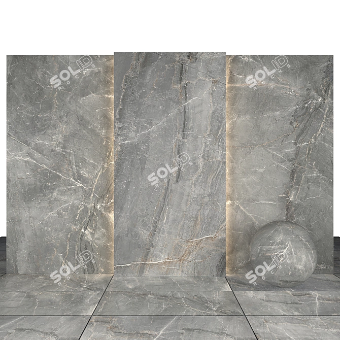 Elegant Light Gray Marble Slabs 3D model image 1