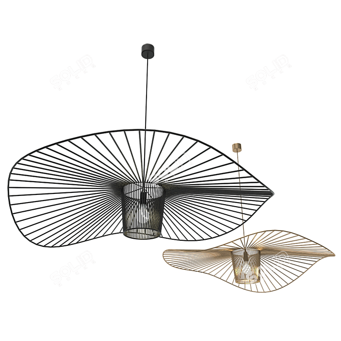 Modern Industrial Hat Pendant 3D model image 4