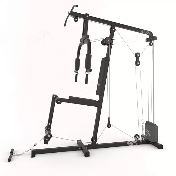 Dual Arm Fitness Trainer: Push/Pull Combo 3D model image 1