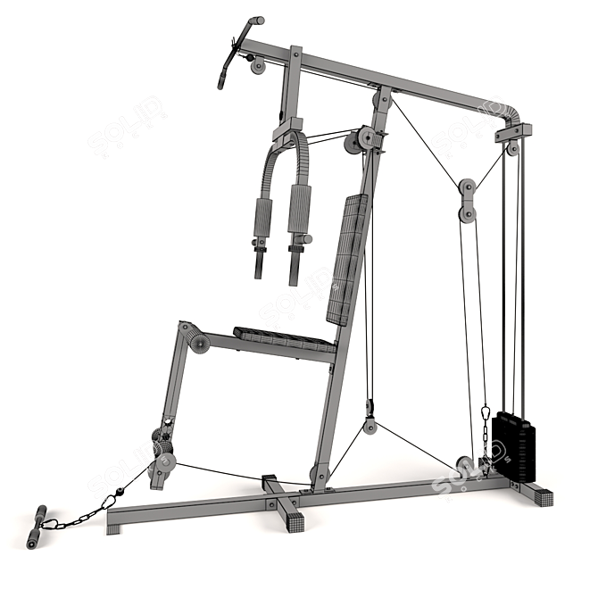 Dual Arm Fitness Trainer: Push/Pull Combo 3D model image 10