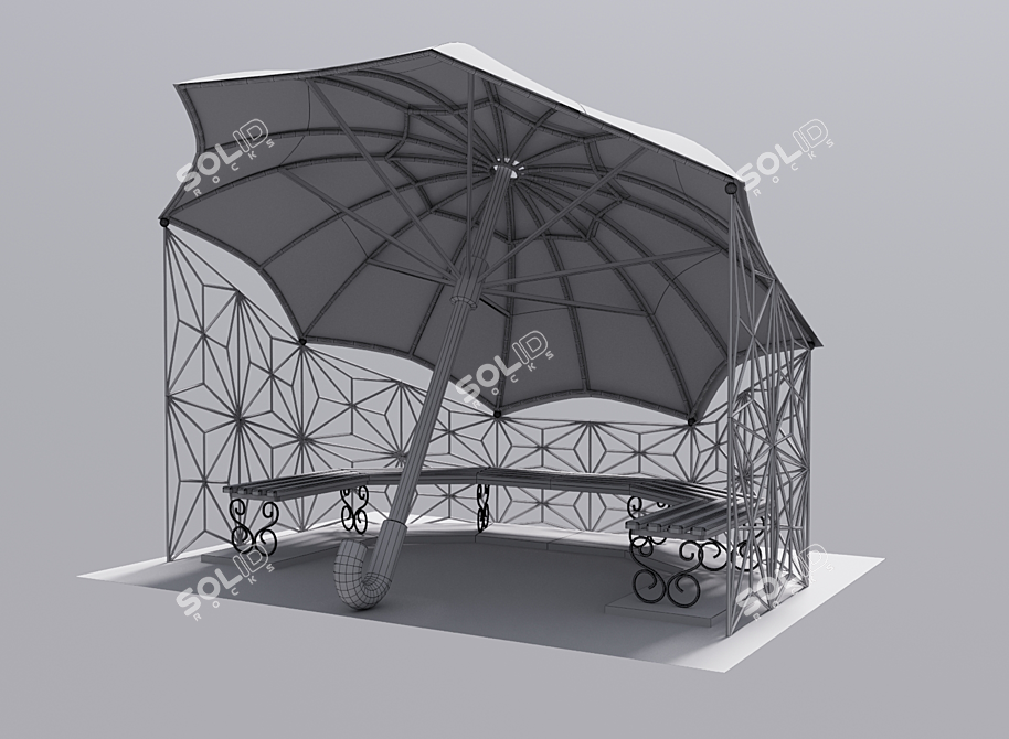 Stylish Park Canopy 3D model image 2