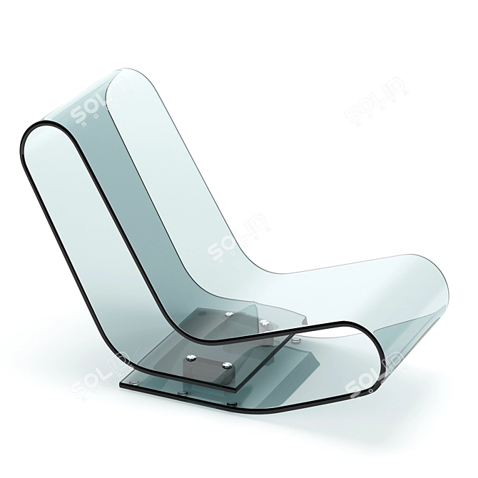Elegant Crystal LCP Chaise 3D model image 2