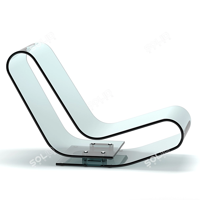 Elegant Crystal LCP Chaise 3D model image 4