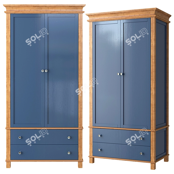 Jules Verne 2-Door Wardrobe 3D model image 1