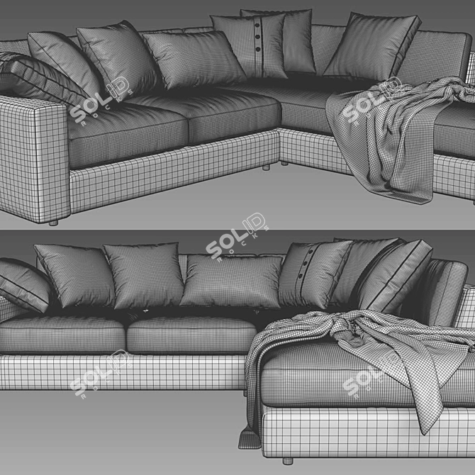 Modern Urban Terminal Chaise 3D model image 4