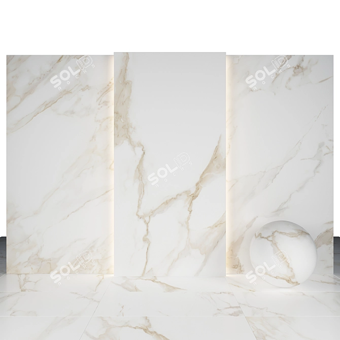 Calacatta Gold Marble Tiles 3D model image 1