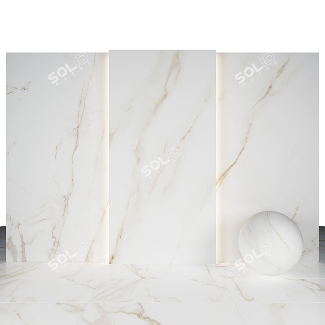 Calacatta Gold Marble Tiles 3D model image 2