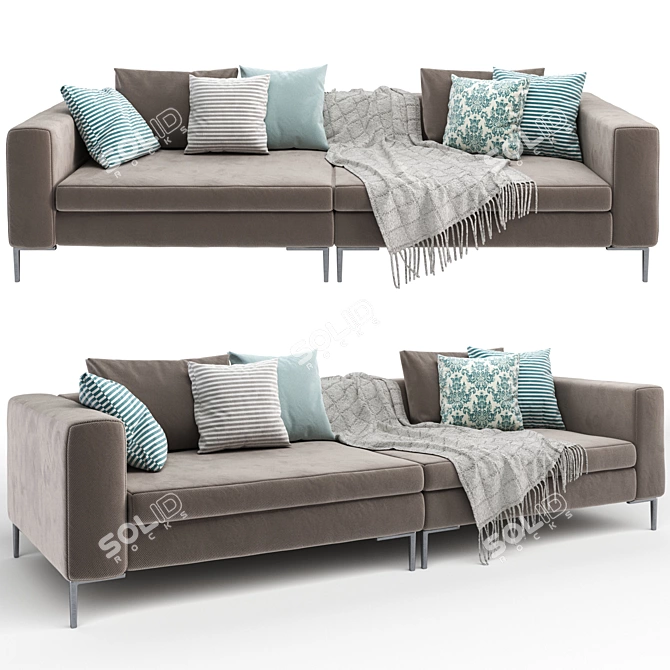 Modern Hugo 3-Seater Sofa: Rove Concepts 3D model image 2