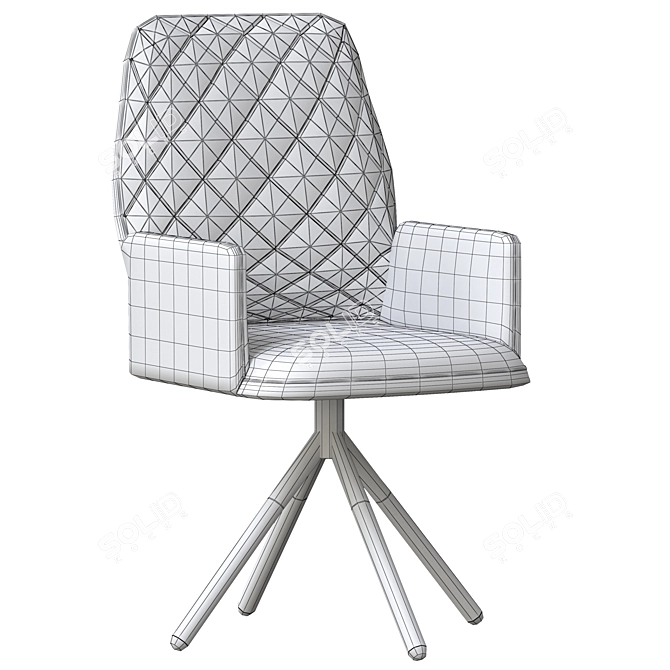 Donny Taupe Dining Chair 3D model image 5